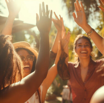 stacked rocks in a calm stream with sun beaming