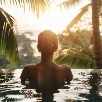 woman in calming water